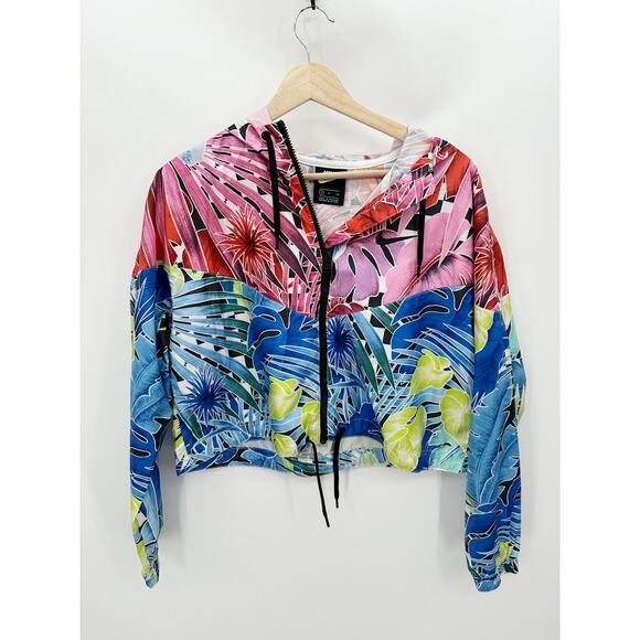 Nike Sportswear Tropical Windrunner Cropped Icon Clash Women Full Zip Jacket S - Picture 1 of 8